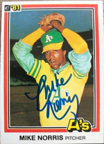 Mike Norris Signed 1981 Donruss Baseball Card - Oakland A's