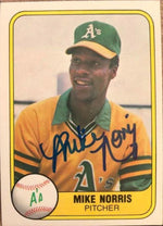Mike Norris Signed 1981 Fleer Baseball Card - Oakland A's