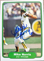 Mike Norris Signed 1982 Fleer Baseball Card - Oakland A's - PastPros