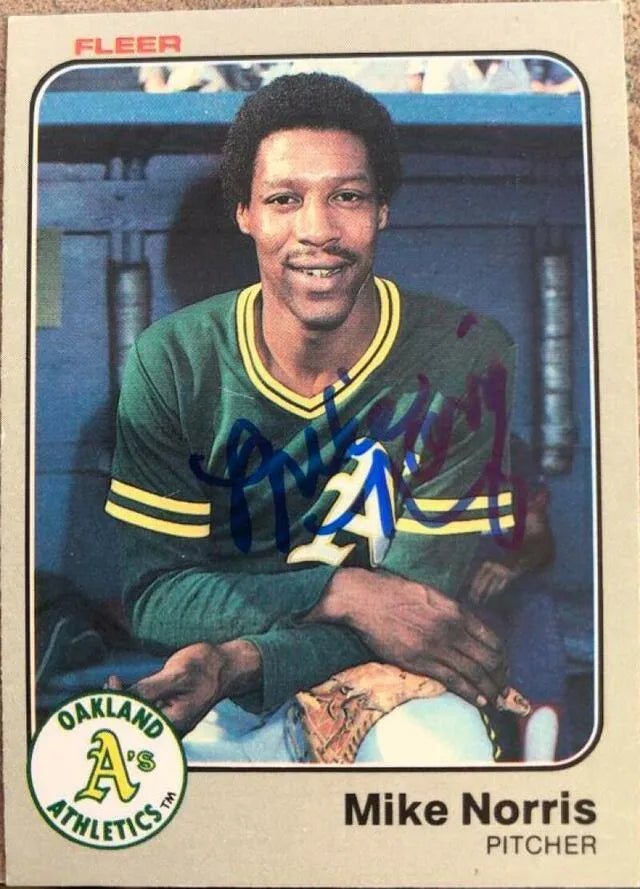 Mike Norris Signed 1983 Fleer Baseball Card - Oakland A's