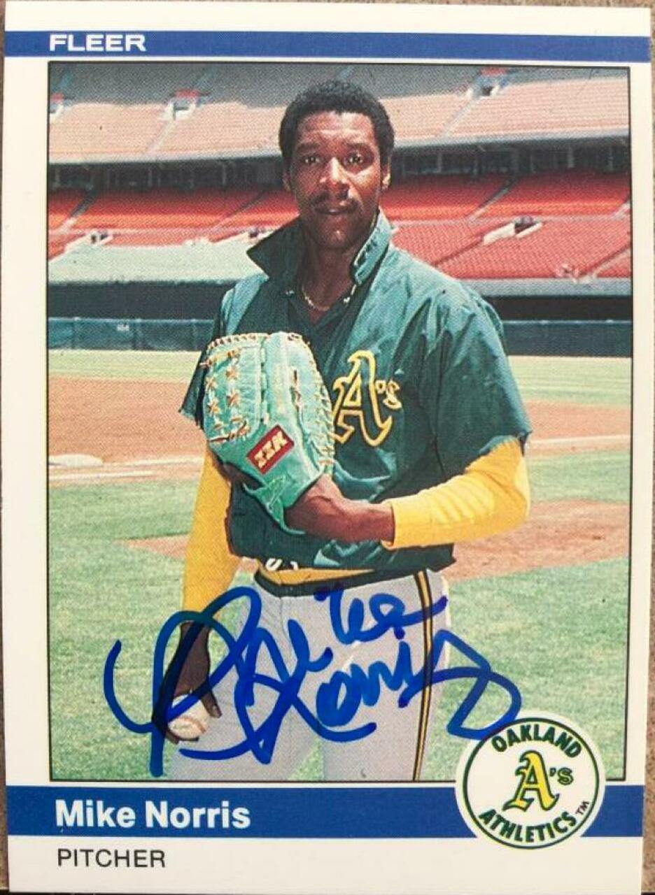 Mike Norris Signed 1984 Fleer Baseball Card - Oakland A's - PastPros
