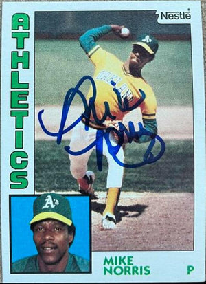 Mike Norris Signed 1984 Nestle Baseball Card - Oakland A's - PastPros