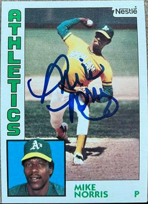 Mike Norris Signed 1984 Nestle Baseball Card - Oakland A's