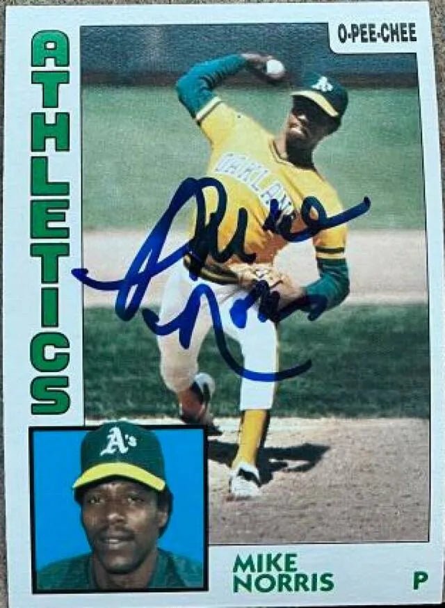 Mike Norris Signed 1984 O-Pee-Chee Baseball Card - Oakland A's