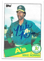 Mike Norris Signed 1985 Topps Baseball Card - Oakland A's