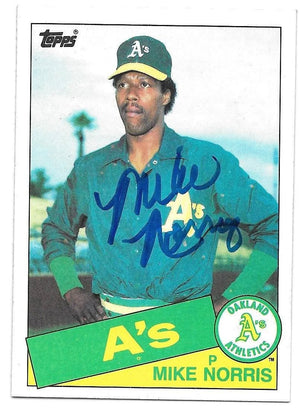 Mike Norris Signed 1985 Topps Baseball Card - Oakland A's