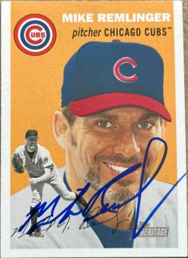 Mike Remlinger Signed 2003 Topps Heritage Baseball Card - Chicago Cubs - PastPros