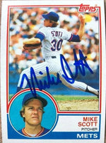 Mike Scott Signed 1983 Topps Baseball Card - New York Mets