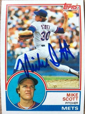 Mike Scott Signed 1983 Topps Baseball Card - New York Mets