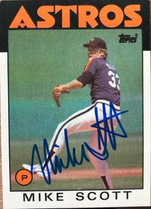 Mike Scott Signed 1986 Topps Baseball Card - Houston Astros