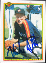 Mike Scott Signed 1990 Bowman Baseball Card - Houston Astros - PastPros