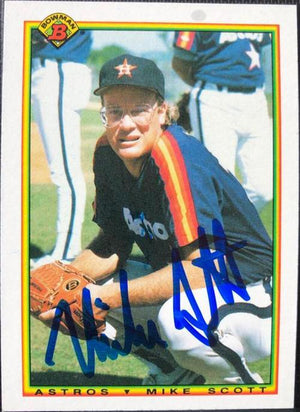 Mike Scott Signed 1990 Bowman Baseball Card - Houston Astros - PastPros