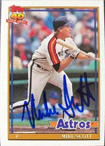 Mike Scott Signed 1991 Topps Baseball Card - Houston Astros