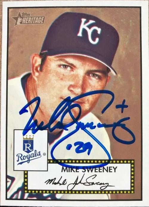 Mike Sweeney Signed 2001 Topps Heritage Baseball Card - Kansas City Royals