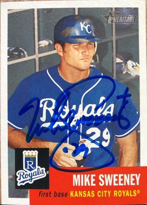 Mike Sweeney Signed 2002 Topps Heritage Baseball Card - Kansas City Royals - PastPros