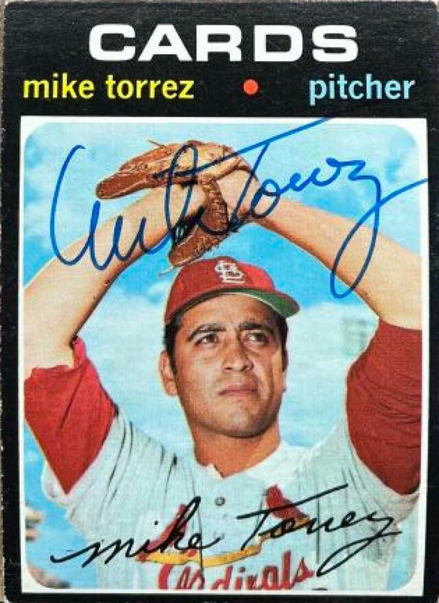 Mike Torrez Signed 1971 Topps Baseball Card - St Louis Cardinals - PastPros