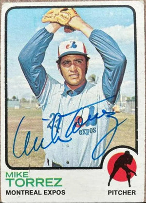 Mike Torrez Signed 1973 Topps Baseball Card - Montreal Expos
