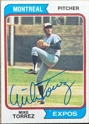 Mike Torrez Signed 1974 Topps Baseball Card - Montreal Expos - PastPros