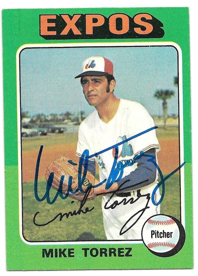 Mike Torrez Signed 1975 Topps Baseball Card - Montreal Expos