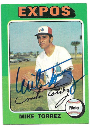 Mike Torrez Signed 1975 Topps Baseball Card - Montreal Expos