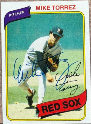 Mike Torrez Signed 1980 Topps Baseball Card - Boston Red Sox - PastPros