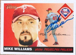 Mike Williams Signed 2004 Topps Heritage Baseball Card - Philadelphia Phillies - PastPros