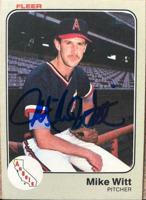 Mike Witt Signed 1983 Fleer Baseball Card - California Angels - PastPros