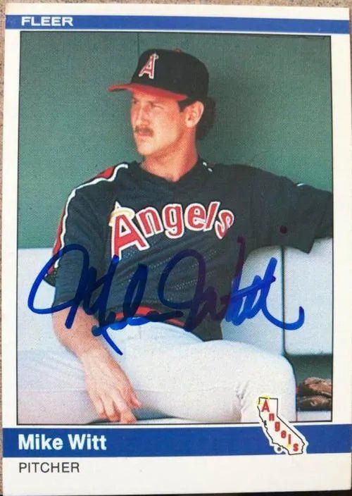 Mike Witt Signed 1984 Fleer Baseball Card - California Angels