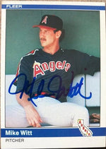 Mike Witt Signed 1984 Fleer Baseball Card - California Angels