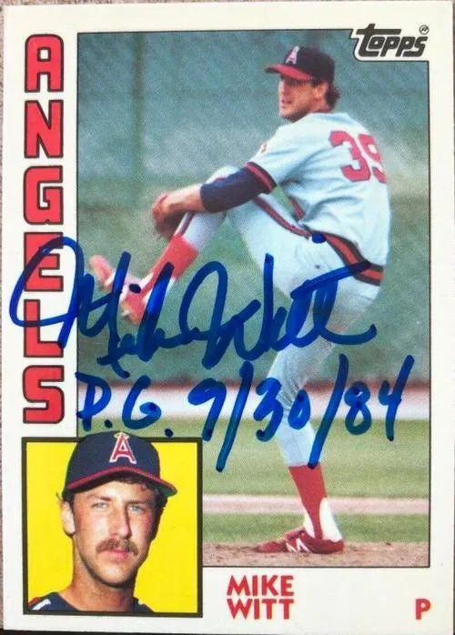 Mike Witt Signed 1984 Topps Tiffany Baseball Card - California Angels - Perfect Game Inscription