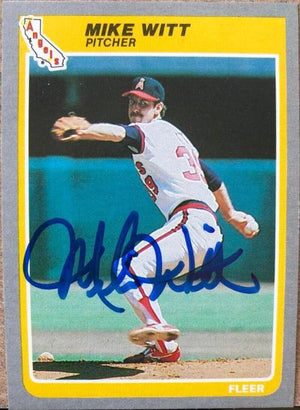 Mike Witt Signed 1985 Fleer Baseball Card - California Angels - PastPros
