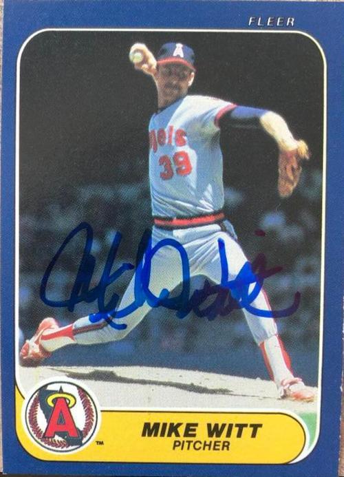 Mike Witt Signed 1986 Fleer Baseball Card - California Angels - PastPros