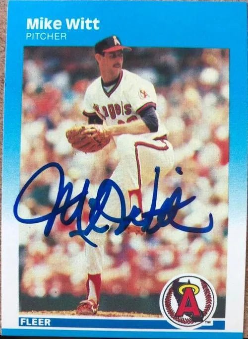 Mike Witt Signed 1987 Fleer Baseball Card - California Angels