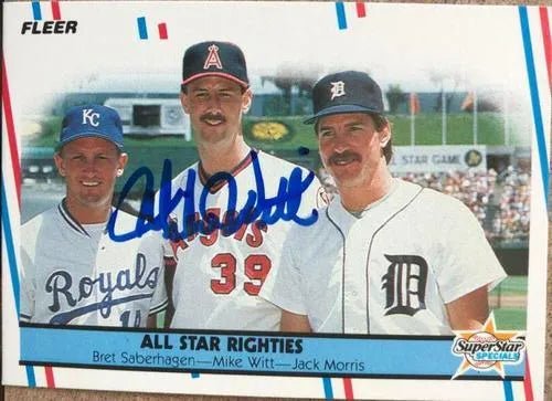 Mike Witt Signed 1988 Fleer Baseball Card - California Angels - #626