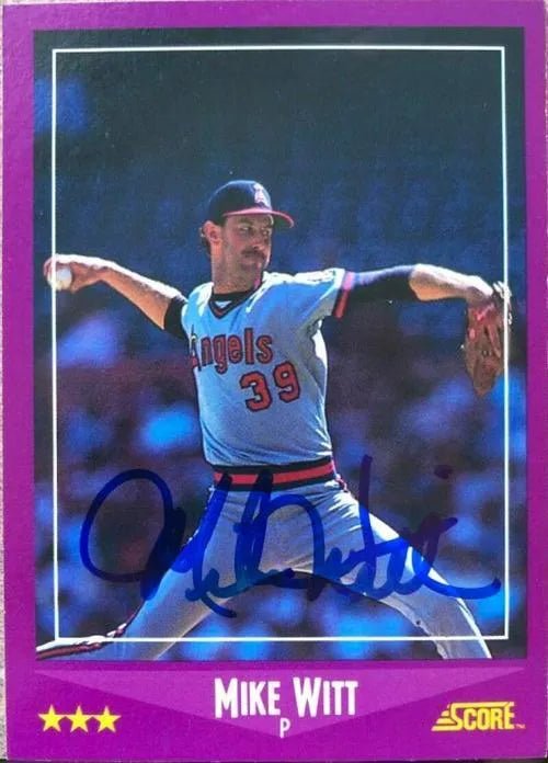 Mike Witt Signed 1988 Score Baseball Card - California Angels