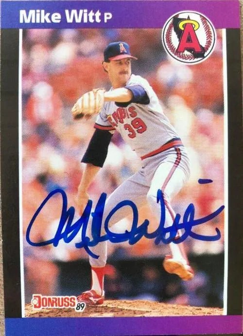 Mike Witt Signed 1989 Donruss Baseball Card - California Angels