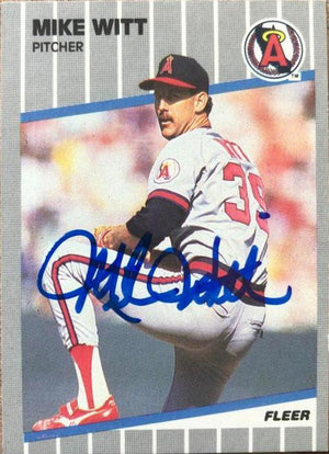 Mike Witt Signed 1989 Fleer Baseball Card - California Angels - PastPros