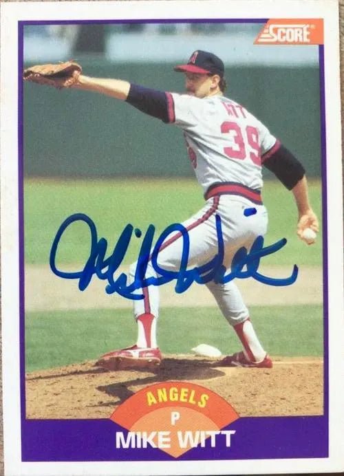 Mike Witt Signed 1989 Score Baseball Card - California Angels