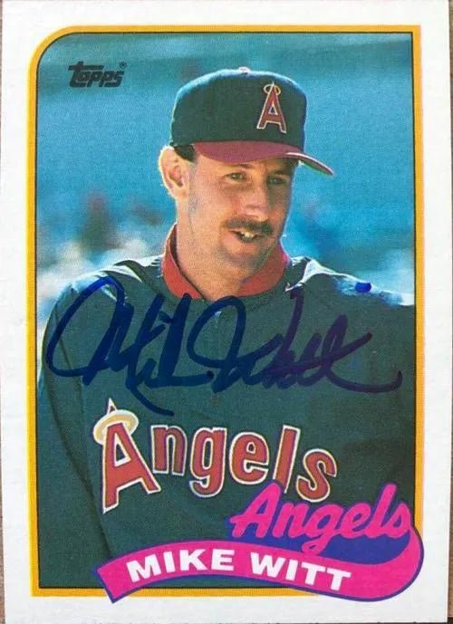 Mike Witt Signed 1989 Topps Baseball Card - California Angels