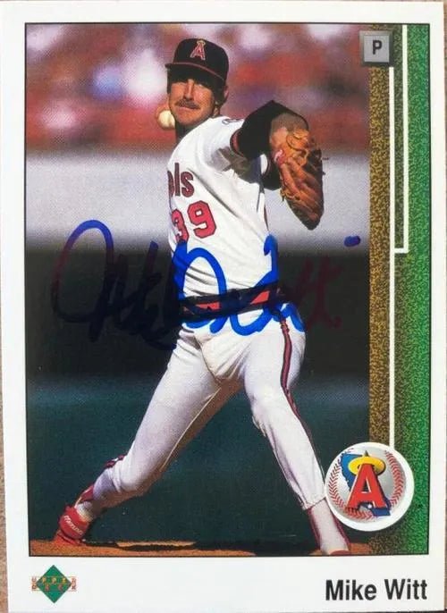 Mike Witt Signed 1989 Upper Deck Baseball Card - California Angels
