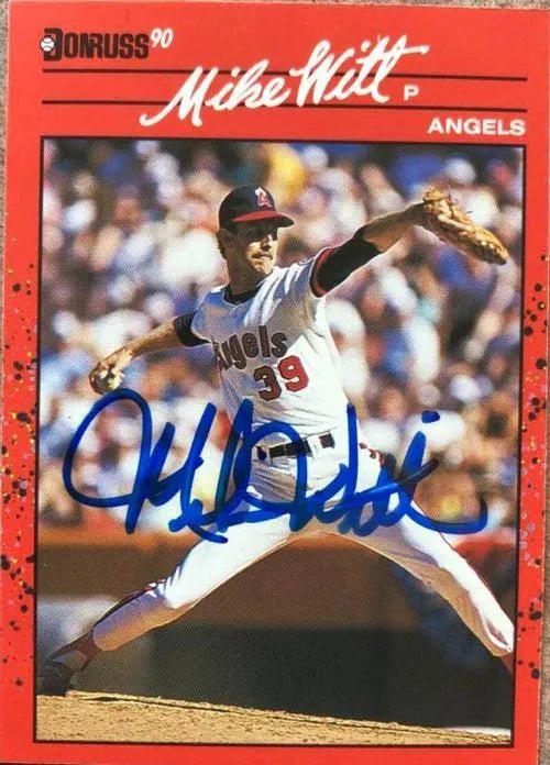 Mike Witt Signed 1990 Donruss Baseball Card - California Angels