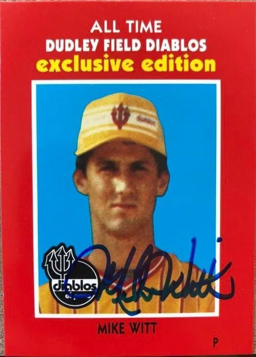 Mike Witt Signed 1990 El Paso Diablos All-Time Greats Baseball Card