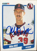 Mike Witt Signed 1990 Fleer Baseball Card - California Angels - PastPros