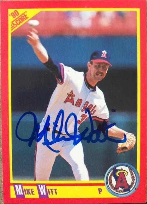 Mike Witt Signed 1990 Score Baseball Card - California Angels