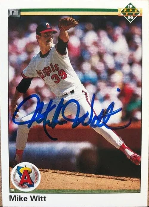 Mike Witt Signed 1990 Upper Deck Baseball Card - California Angels