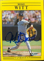 Mike Witt Signed 1991 Fleer Baseball Card - New York Yankees - PastPros