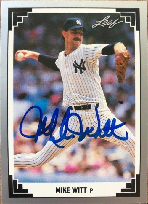 Mike Witt Signed 1991 Leaf Baseball Card - New York Yankees - PastPros
