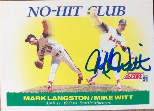 Mike Witt Signed 1991 Score Baseball Card - California Angels - PastPros