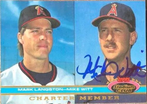 Mike Witt Signed 1991 Topps Stadium Club Baseball Card - California Angels
