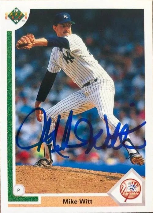 Mike Witt Signed 1991 Upper Deck Baseball Card - New York Yankees